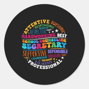 School Counseling Secretary Office Of Heart School Classic Round Sticker