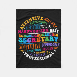 School Counseling Secretary Office Of Heart School Fleece Blanket