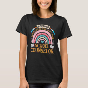 School Counsellor Appreciation Rainbow Teacher Co T-Shirt