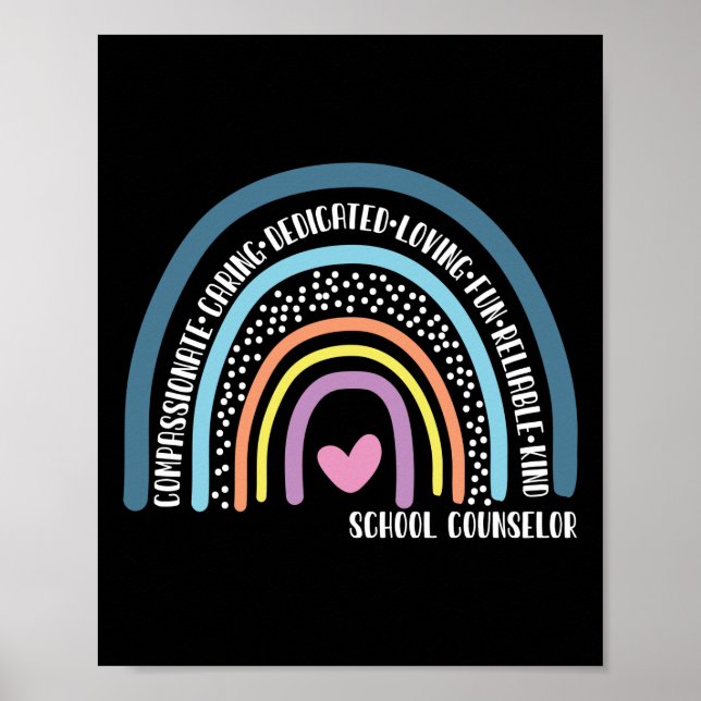 School Counsellor Compassionate Caring Dedicated Poster (Front)
