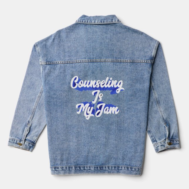 School Counsellor Counseling Teacher Psychologist  Denim Jacket (Back)