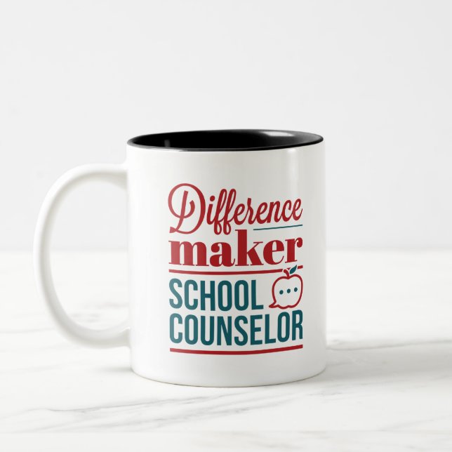 School Counsellor Difference Maker Two-Tone Coffee Mug (Left)