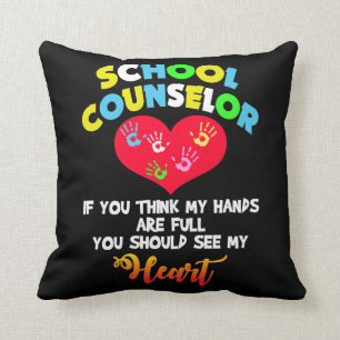 School Counsellor Full Heart Appreciation Gift Throw Pillow