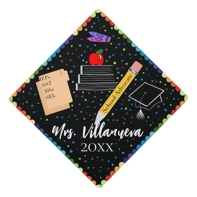 School Counsellor  Graduation Cap Topper (Front)