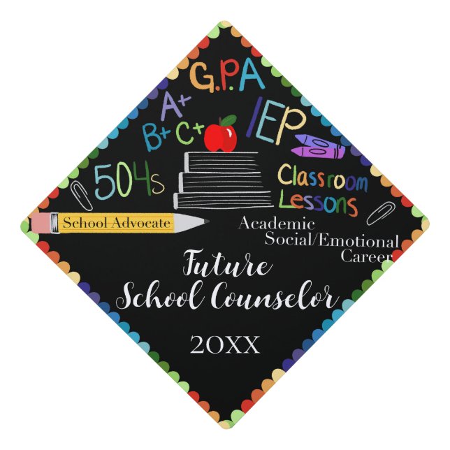 School Counsellor Graduation Cap Topper (Front)