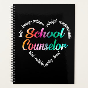 School Counsellor Heart Word Cloud Watercolor Planner