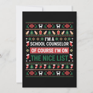 School Counsellor Of Course On The Nice List Xmas Invitation