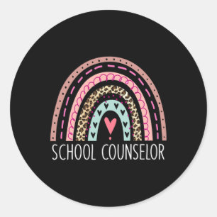 School Counsellor Rainbow Counseling Ck To School  Classic Round Sticker