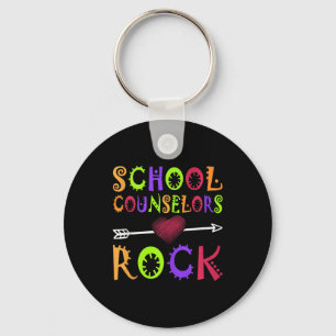 School Counsellor Rock Heart Book School Counselin Keychain