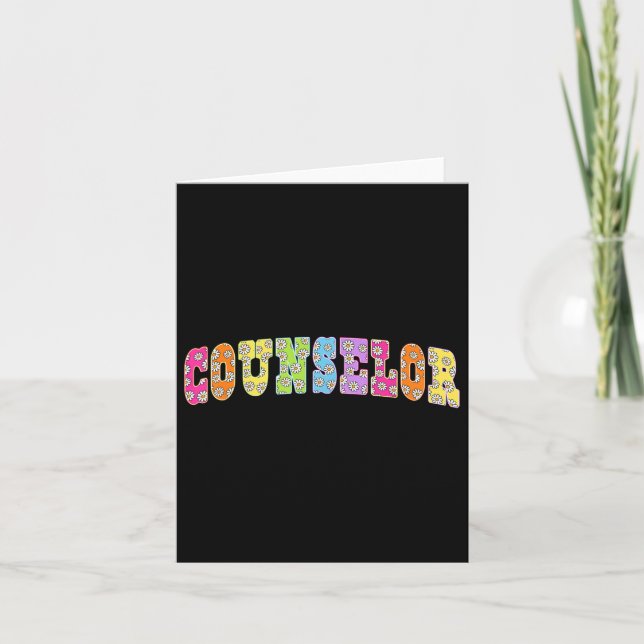 School Counsellor Squad Teacher Floral Back To Sch Card (Front)