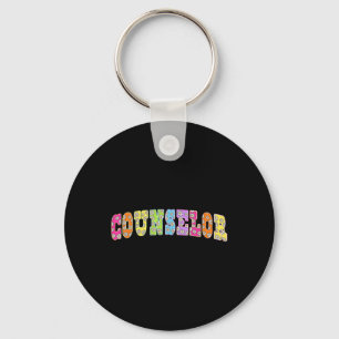 School Counsellor Squad Teacher Floral Back To Sch Keychain