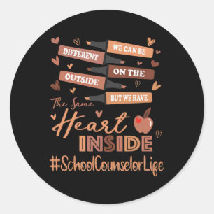 School Counsellor We Can Be Different Black Histor Classic Round Sticker