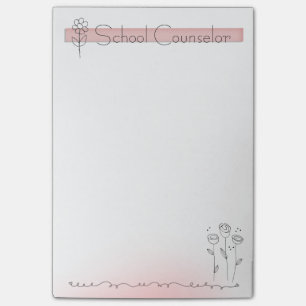 School Counsellor's Simple Floral Big Post-it Notes