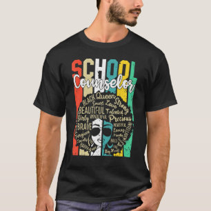School Counselor Black History Apparel Afro Melani T-Shirt