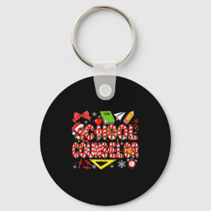 School Counselor Christmas Candy Canes Lover Funny Keychain