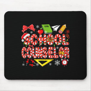 School Counselor Christmas Candy Canes Lover Funny Mouse Pad
