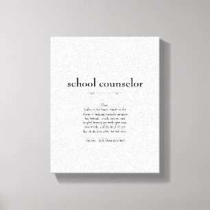 School Counselor Definition Appreciation Gift Canvas Print