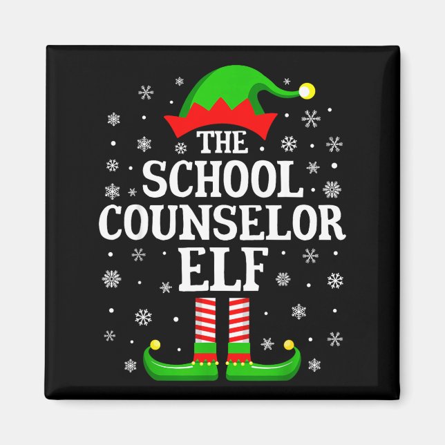 School Counselor Elf Funny Christmas Family Matchi Magnet (Front)