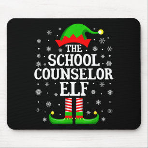 School Counselor Elf Funny Christmas Family Matchi Mouse Pad