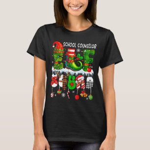 School Counselor Elf Squad Xmas Colorful Elf Hat S T-Shirt