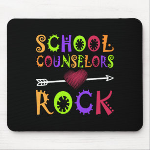 School Counselor Rock Heart Book School Counseling Mouse Pad