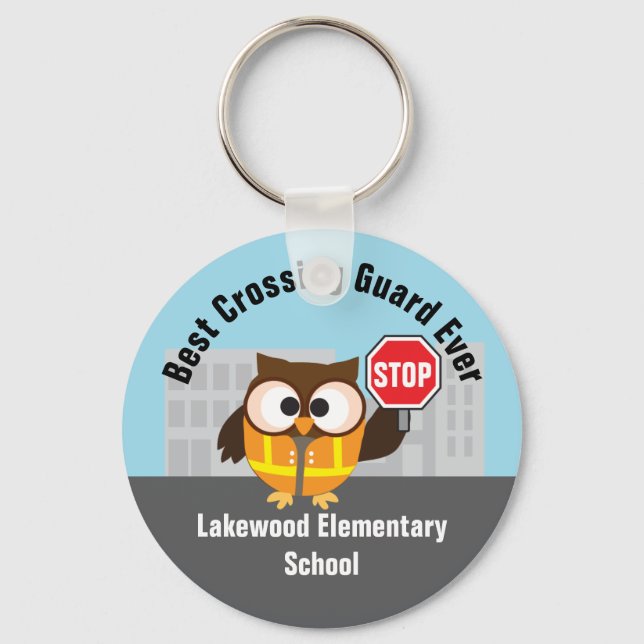 School Cross Guard Safety Patrol Thank You Keychain (Front)