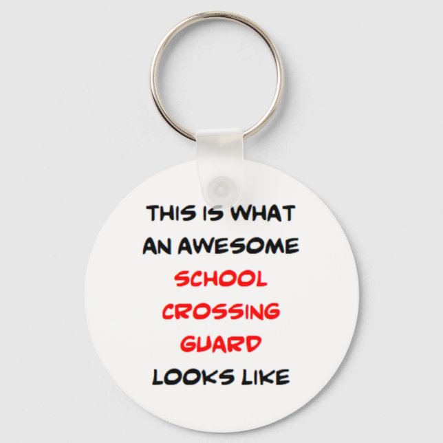school crossing guard, awesome keychain (Front)