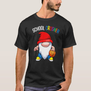 School Crusher Back To School Cute Gnome Basketbal T-Shirt
