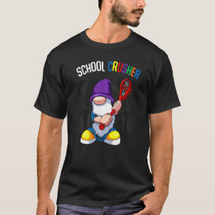 School Crusher Back To School Cute Gnome Lacrosse T-Shirt