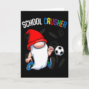 School Crusher Ck To School Cute Gnome Soccer Stud Card
