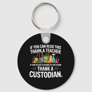 School Custodian Floor Funny Janitor Keychain
