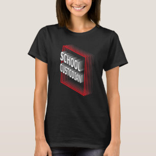School Custodian Job Title Appreciation Retro T-Shirt