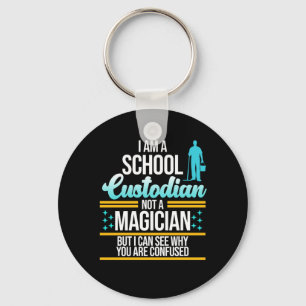 School Custodian Magician Caretaker Janitor Graphi Keychain