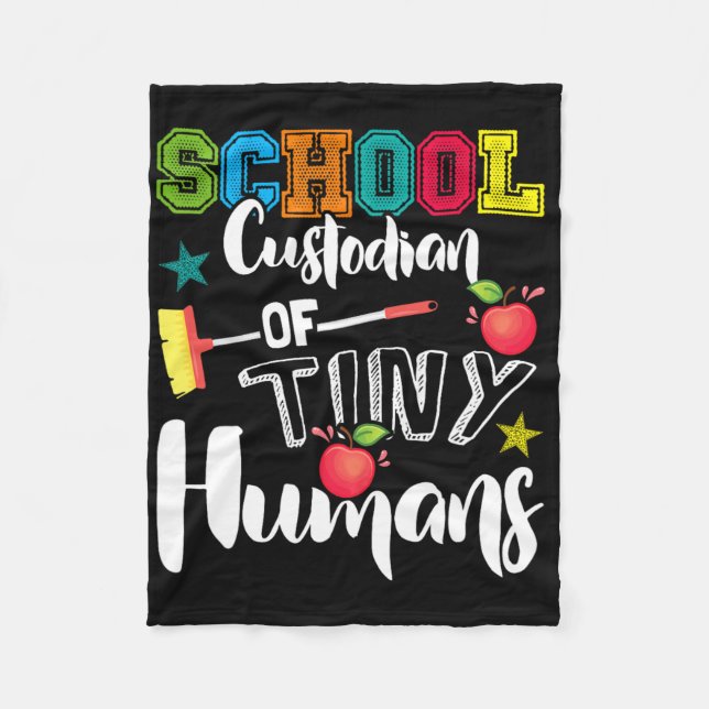 School Custodian Of Tiny Humans - Ck To School - J Fleece Blanket (Front)