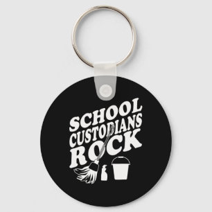 School Custodians Rock Back To School - Janitor Ap Keychain