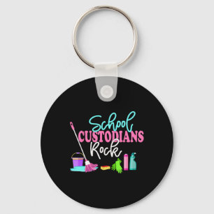 School Custodians Rock Back To School - Janitor Ap Keychain