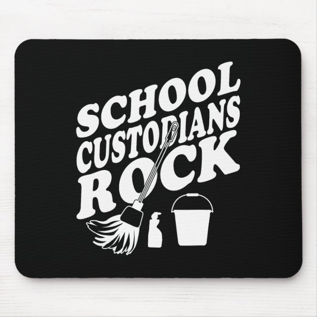 School Custodians Rock Back To School - Janitor Ap Mouse Pad (Front)