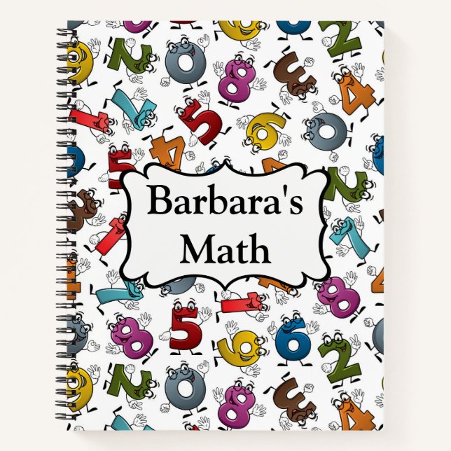 School Customized Name And Subject Spiral Notebook (Front)