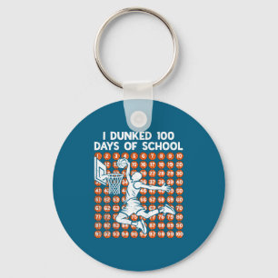 School Day 100 Days I Basketball Dunked 100th 100 Keychain