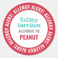 School Daycare Allergy Alert Personalized Kids