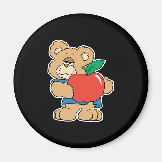 School Days Apple Teddy Bear Magnet (Front)