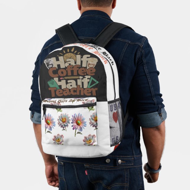 "School Days Are Back" Printed Backpack (Insitu (Model))