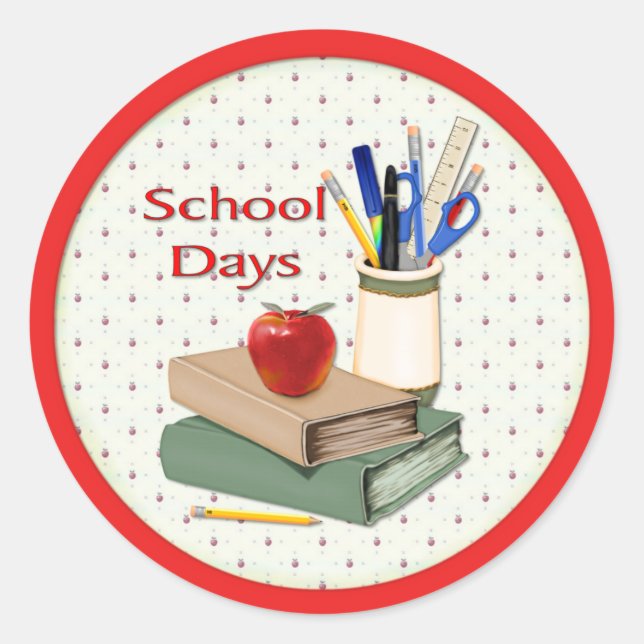 School Days Classic Round Sticker (Front)