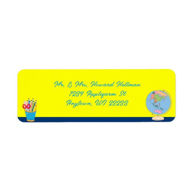 School Days Personalized Name Street City Address (Front)