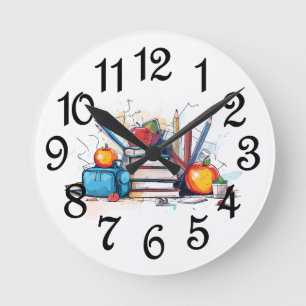 School Days Round Clock