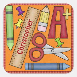 School Days Square Sticker
