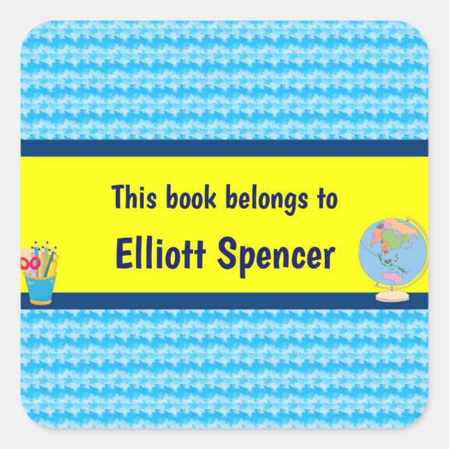 School Days This Book Belongs To Custom Square Sticker (Front)