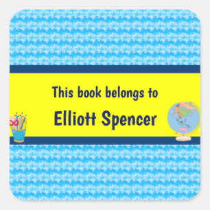 School Days This Book Belongs To Custom Square Sticker
