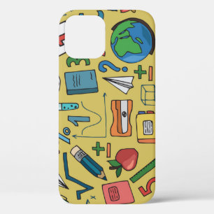 School Days: Vintage Supplies Pattern iPhone 12 Case