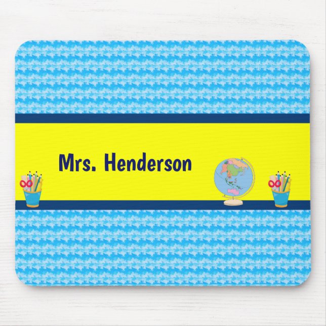 School Days with Teacher Student Name Mouse Pad (Front)
